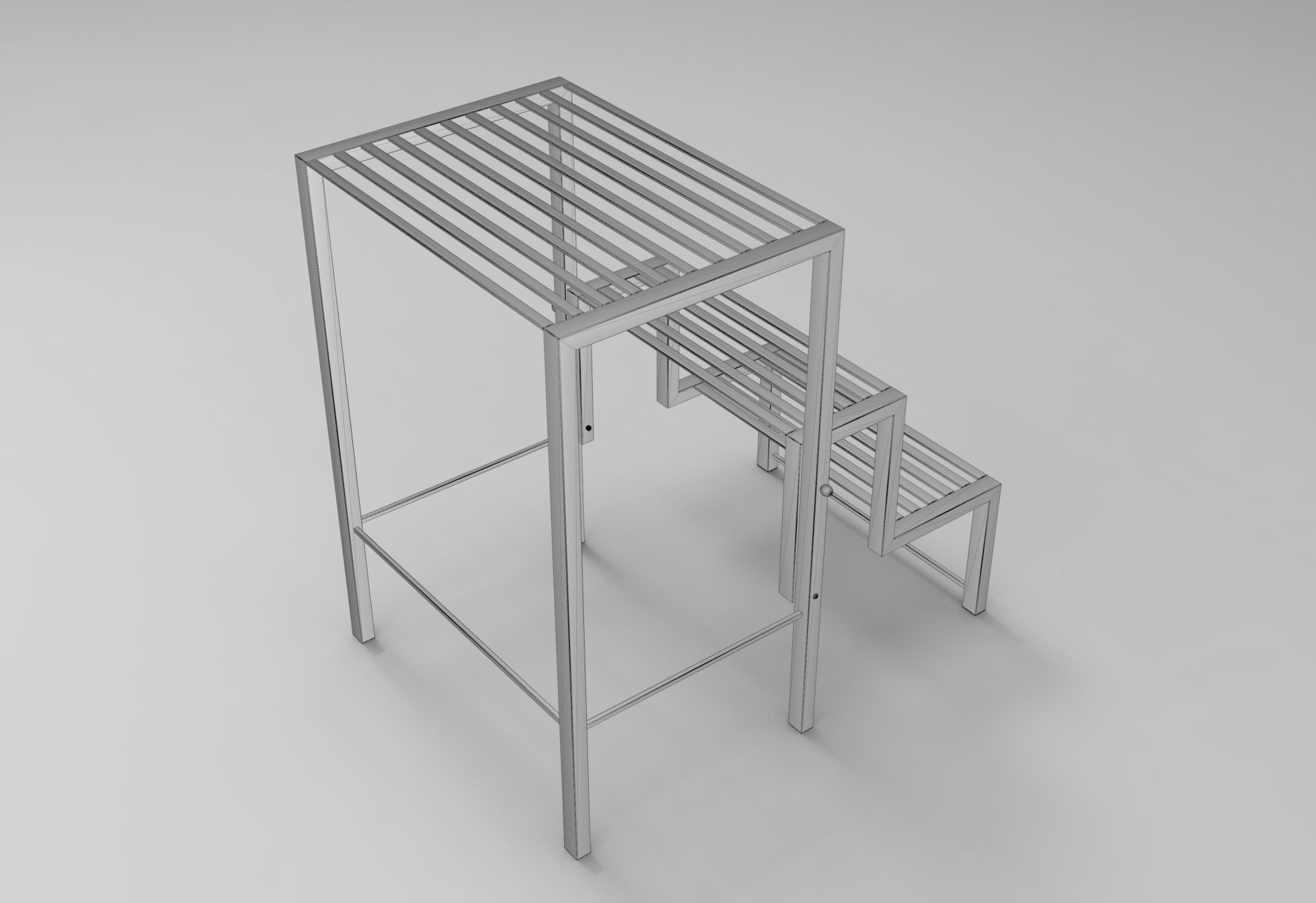 Library Ladder Low-poly 3D model_6
