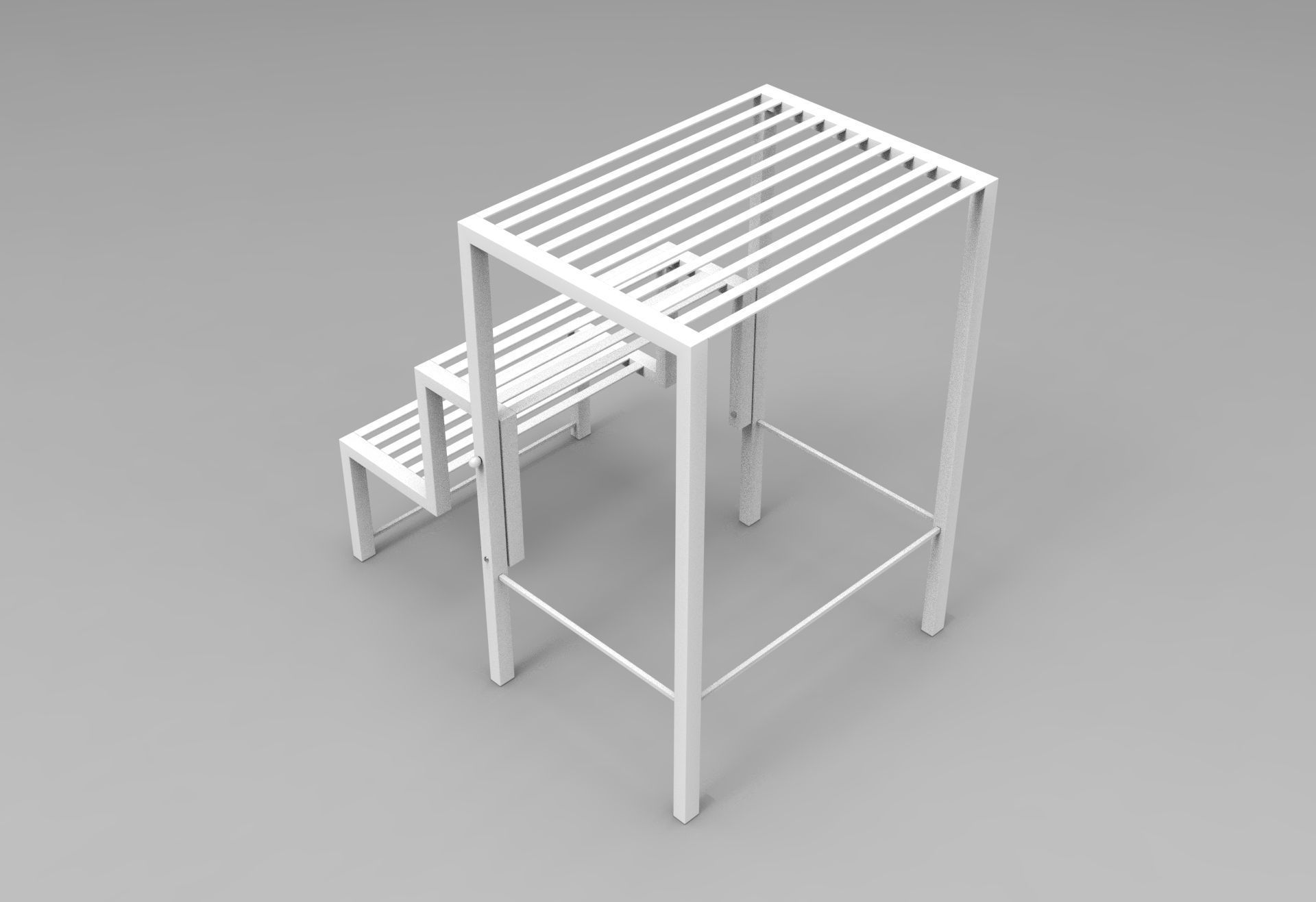 Library Ladder Low-poly 3D model_1