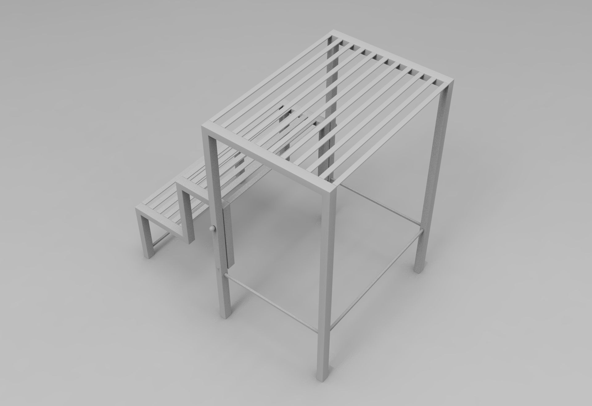 Library Ladder Low-poly 3D model_7