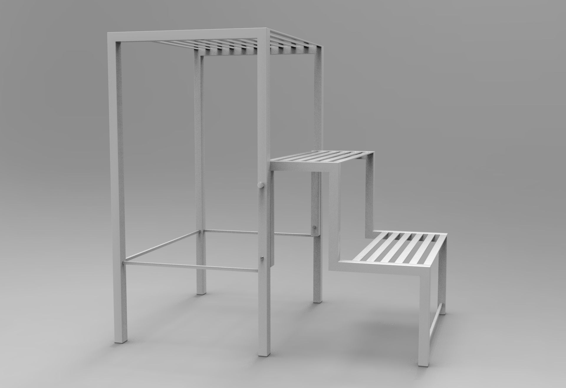 Library Ladder Low-poly 3D model_2