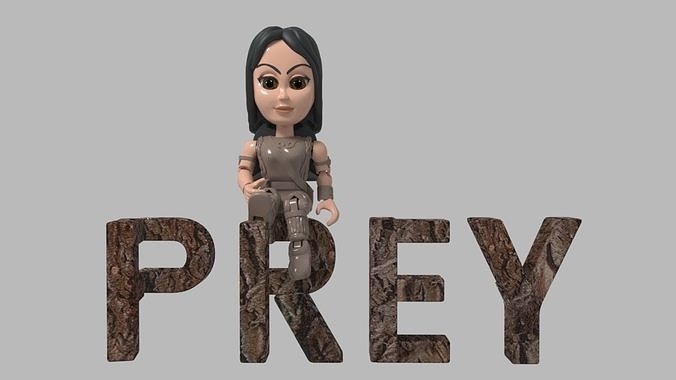Presa female figure with hair 3D print model
