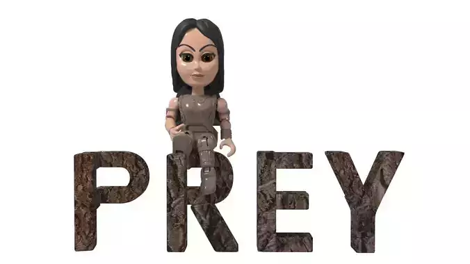Presa female figure with hair 3D print model
