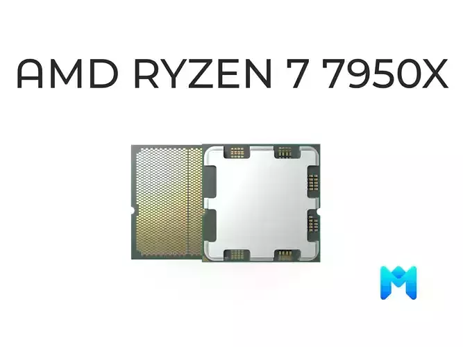 AMD Ryzen 7 7950X Game asset Low-poly 3D model