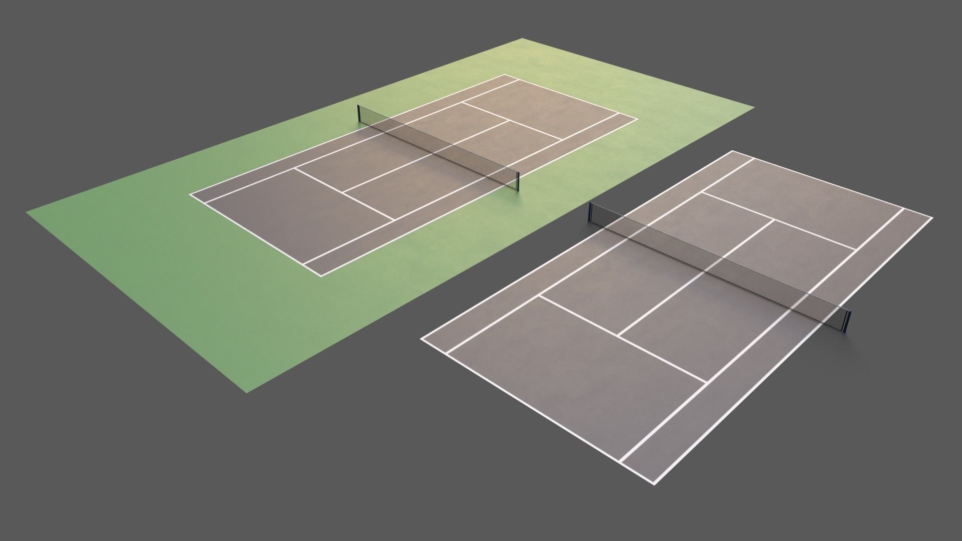 PBR Modular Outdoor Tennis Court Low-poly 3D model_76