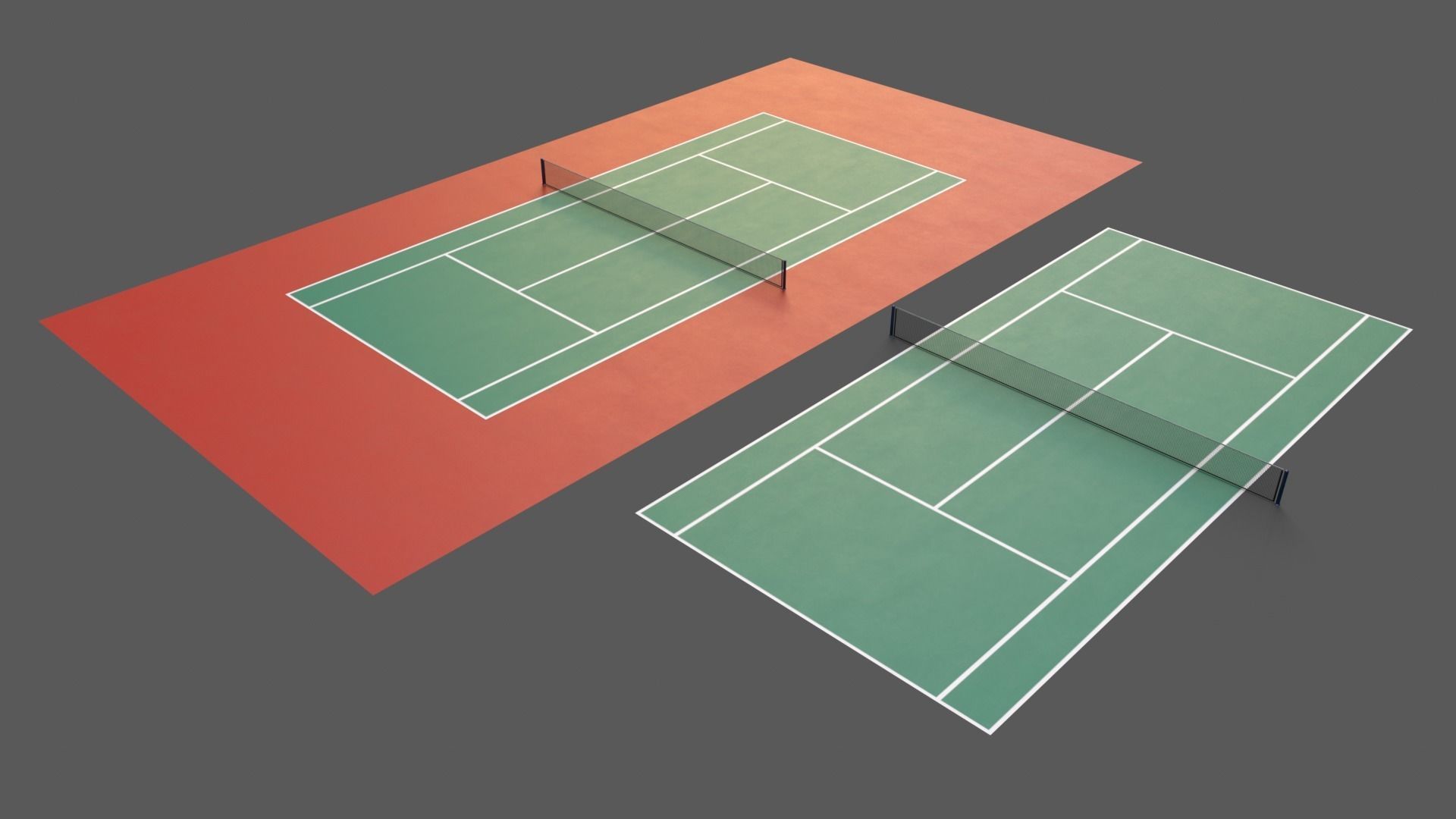 PBR Modular Outdoor Tennis Court Low-poly 3D model_91