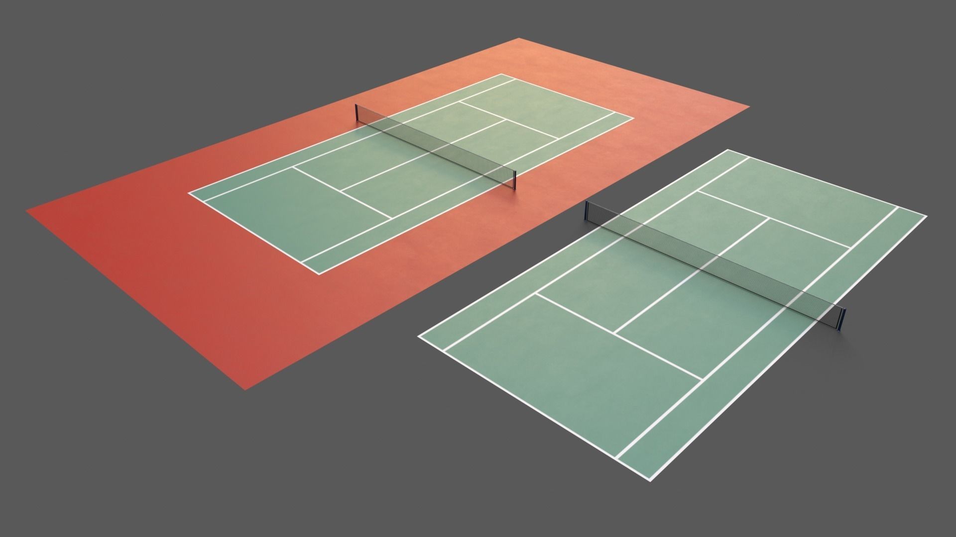PBR Modular Outdoor Tennis Court Low-poly 3D model_87