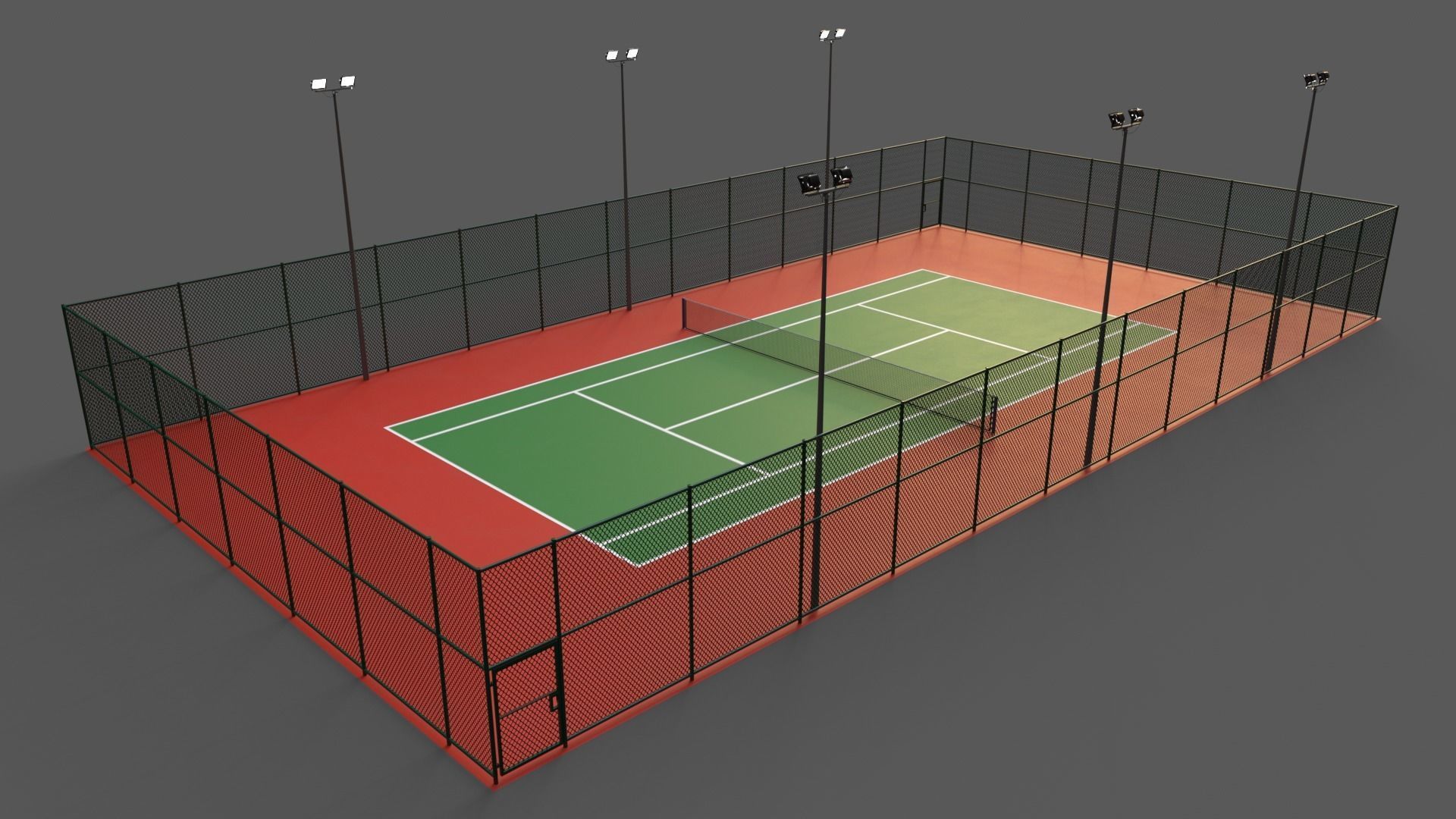 PBR Modular Outdoor Tennis Court Low-poly 3D model_24
