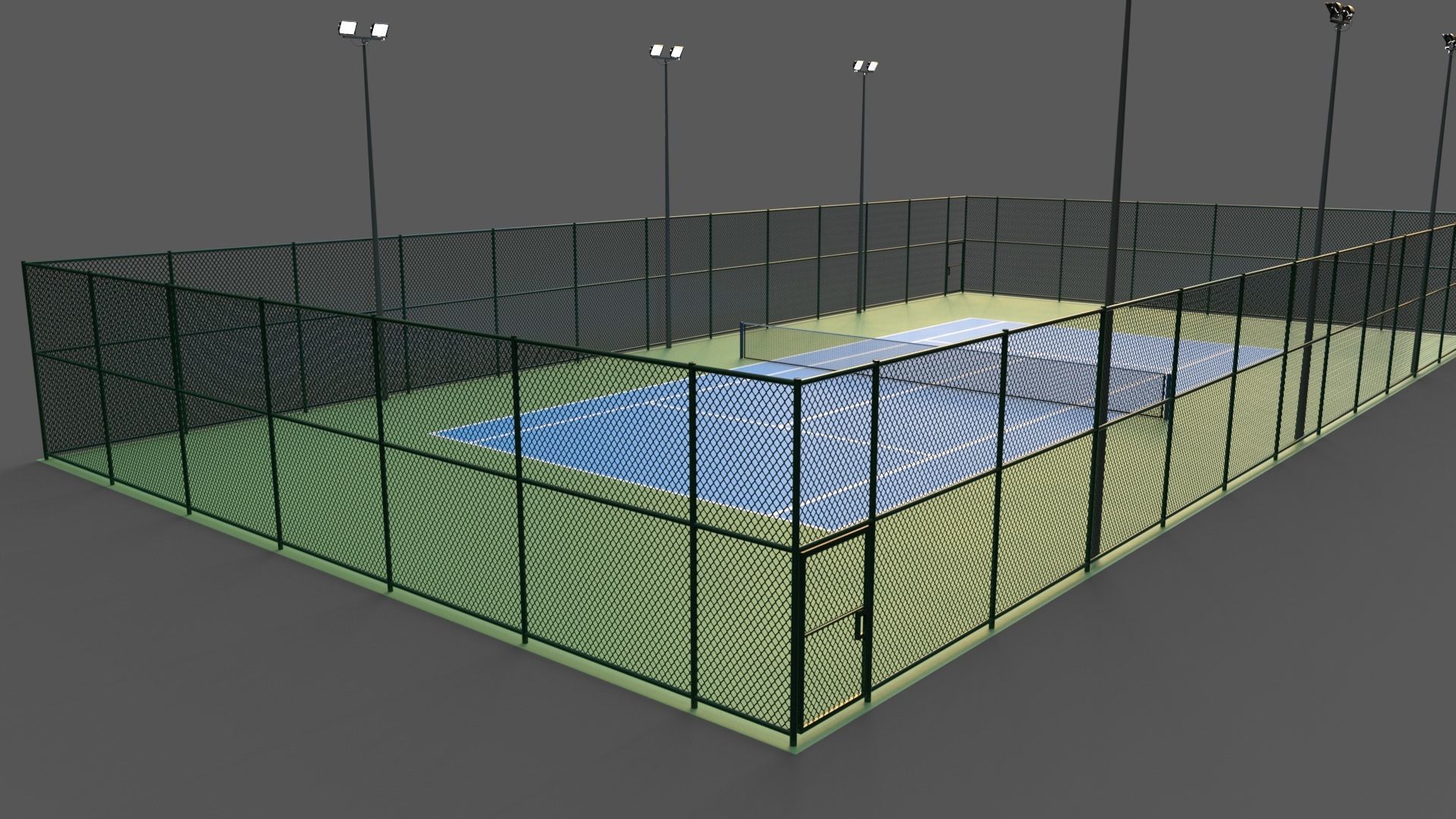 PBR Modular Outdoor Tennis Court Low-poly 3D model_31