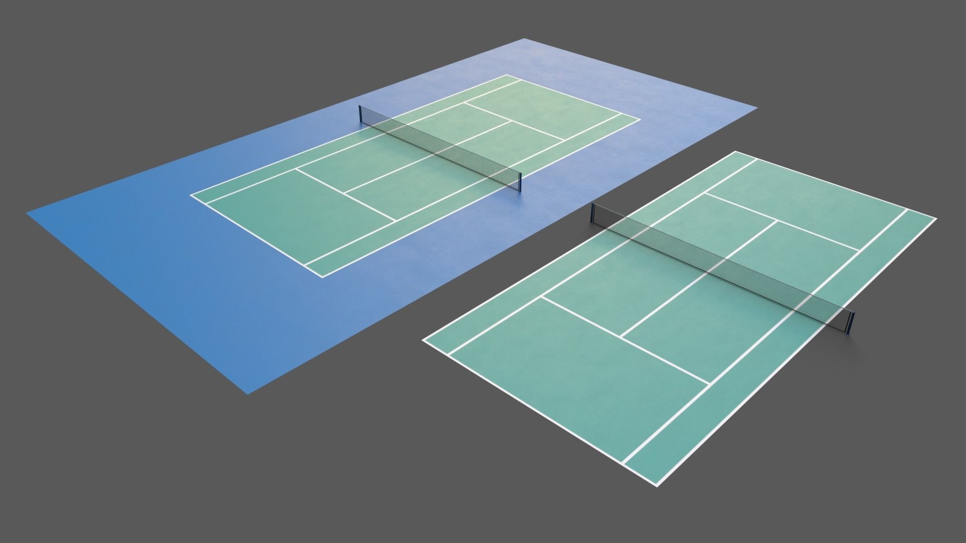 PBR Modular Outdoor Tennis Court Low-poly 3D model_78
