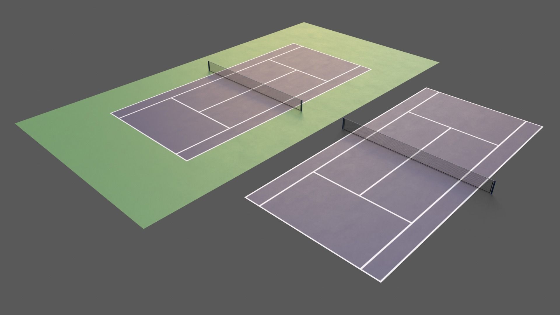 PBR Modular Outdoor Tennis Court Low-poly 3D model_75