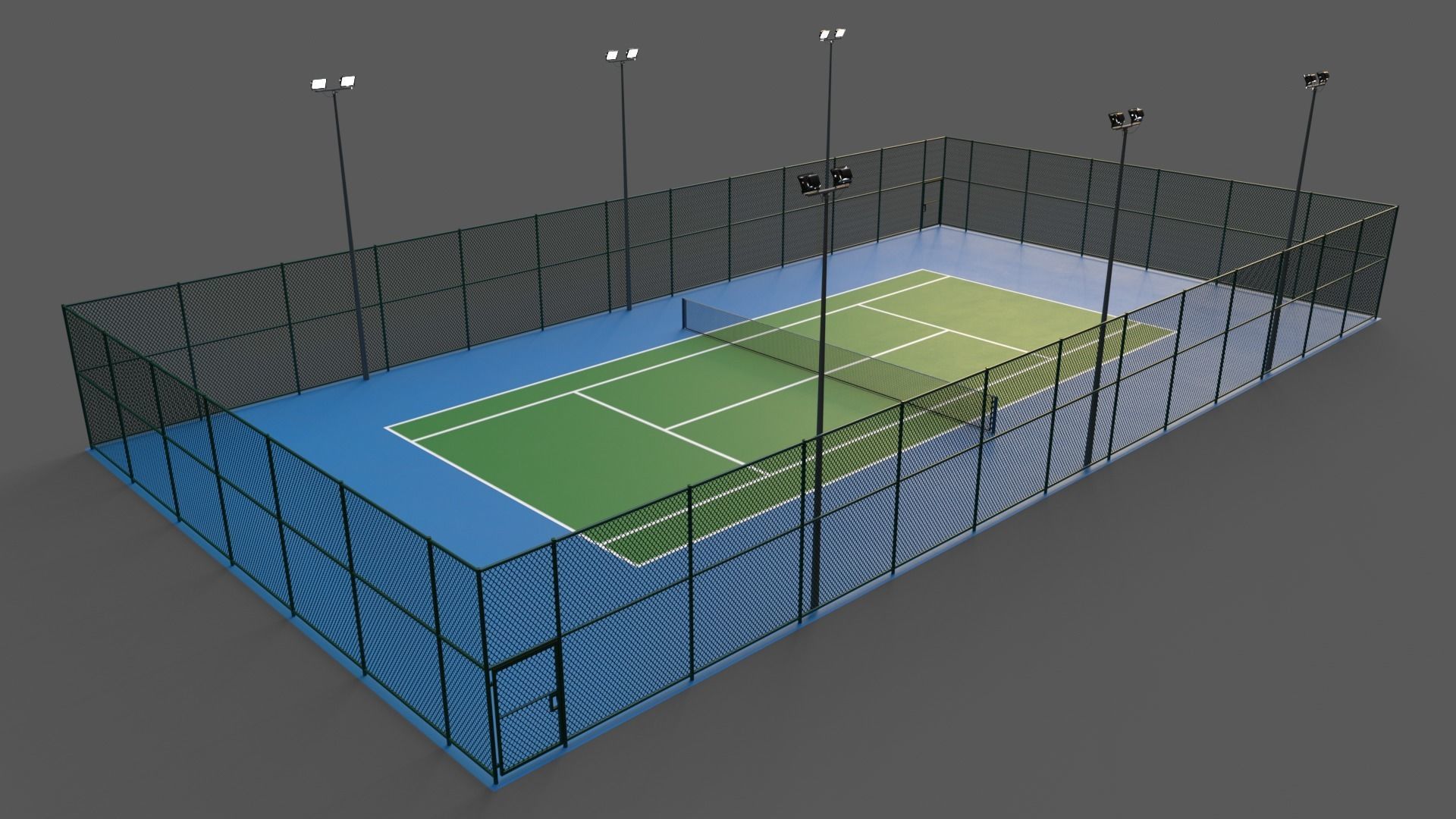 PBR Modular Outdoor Tennis Court Low-poly 3D model_23
