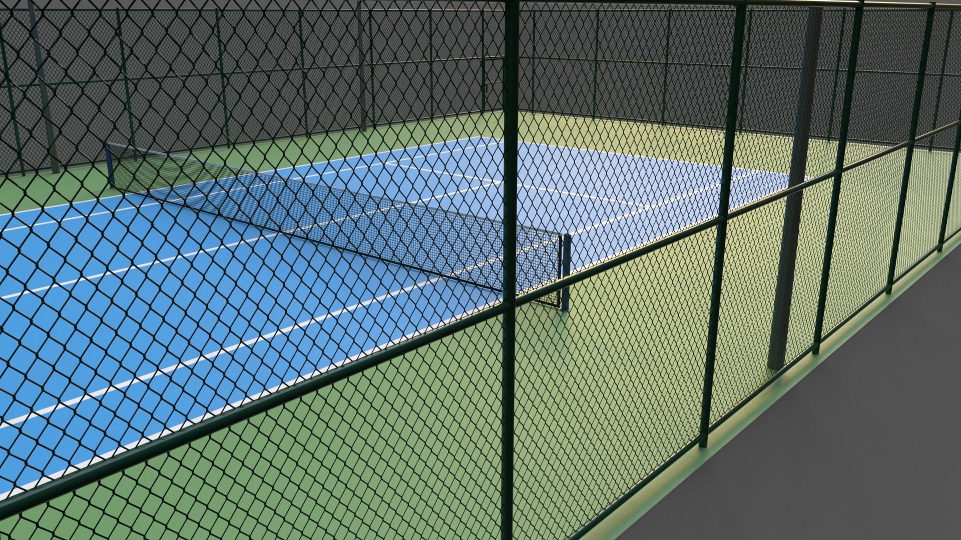 PBR Modular Outdoor Tennis Court Low-poly 3D model_33