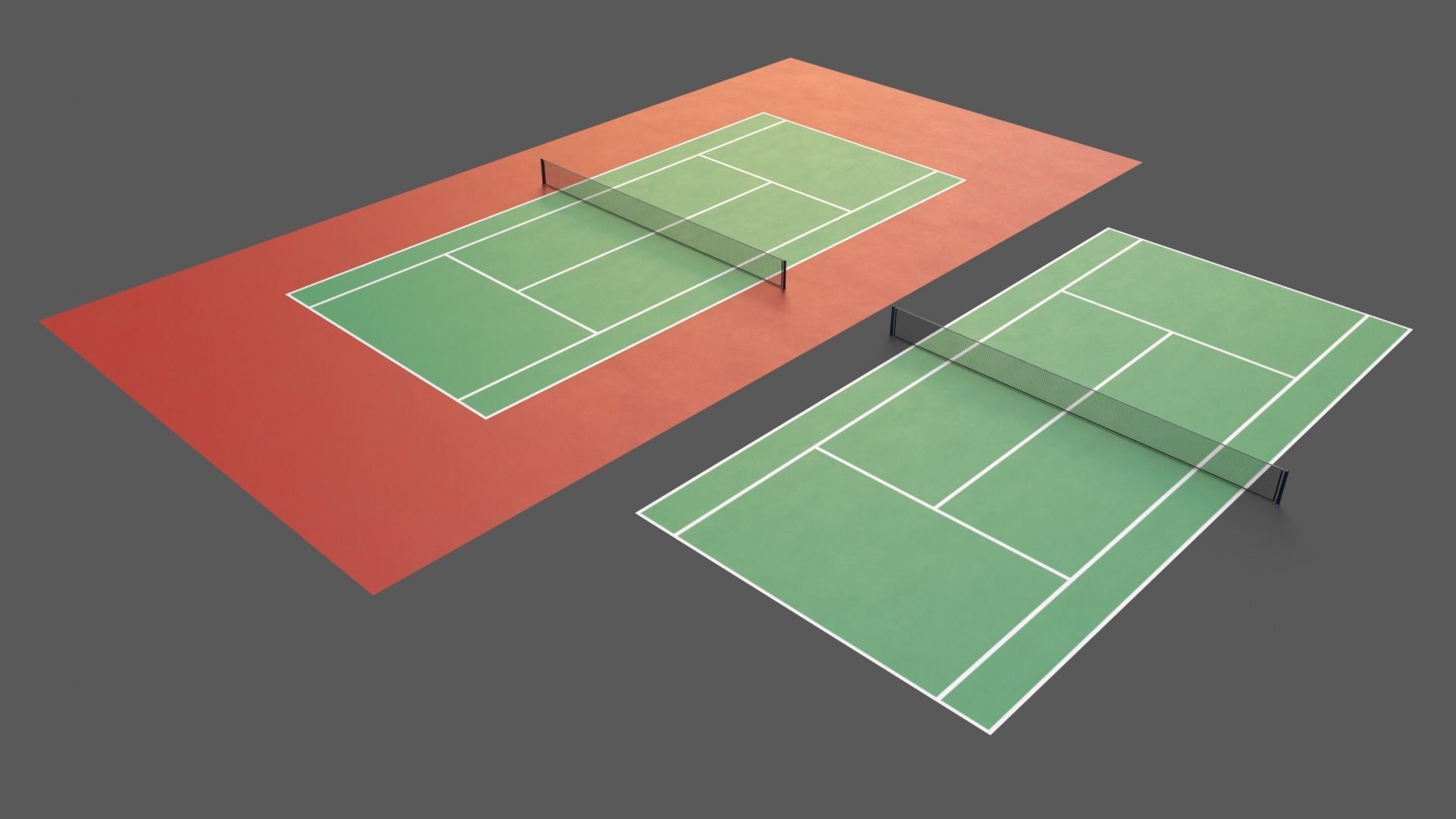 PBR Modular Outdoor Tennis Court Low-poly 3D model_89