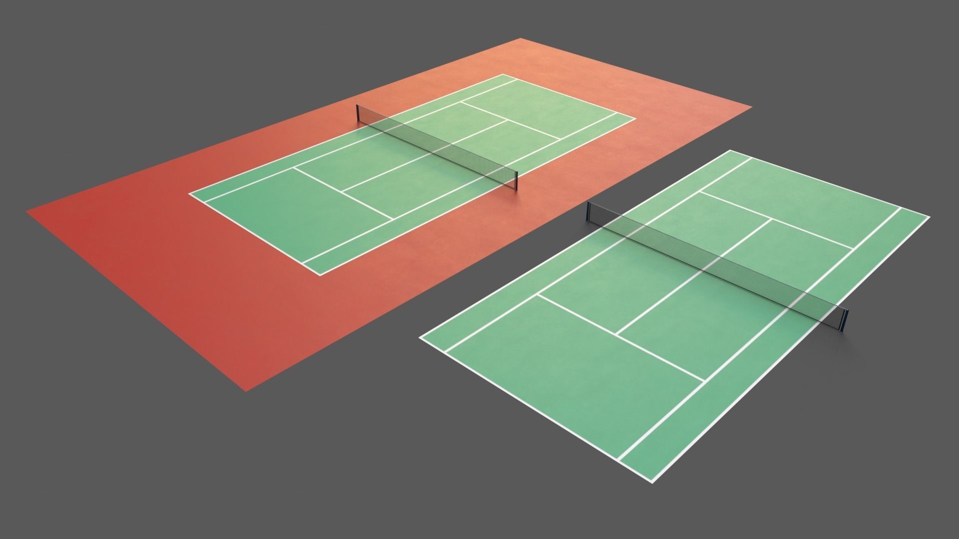 PBR Modular Outdoor Tennis Court Low-poly 3D model_90