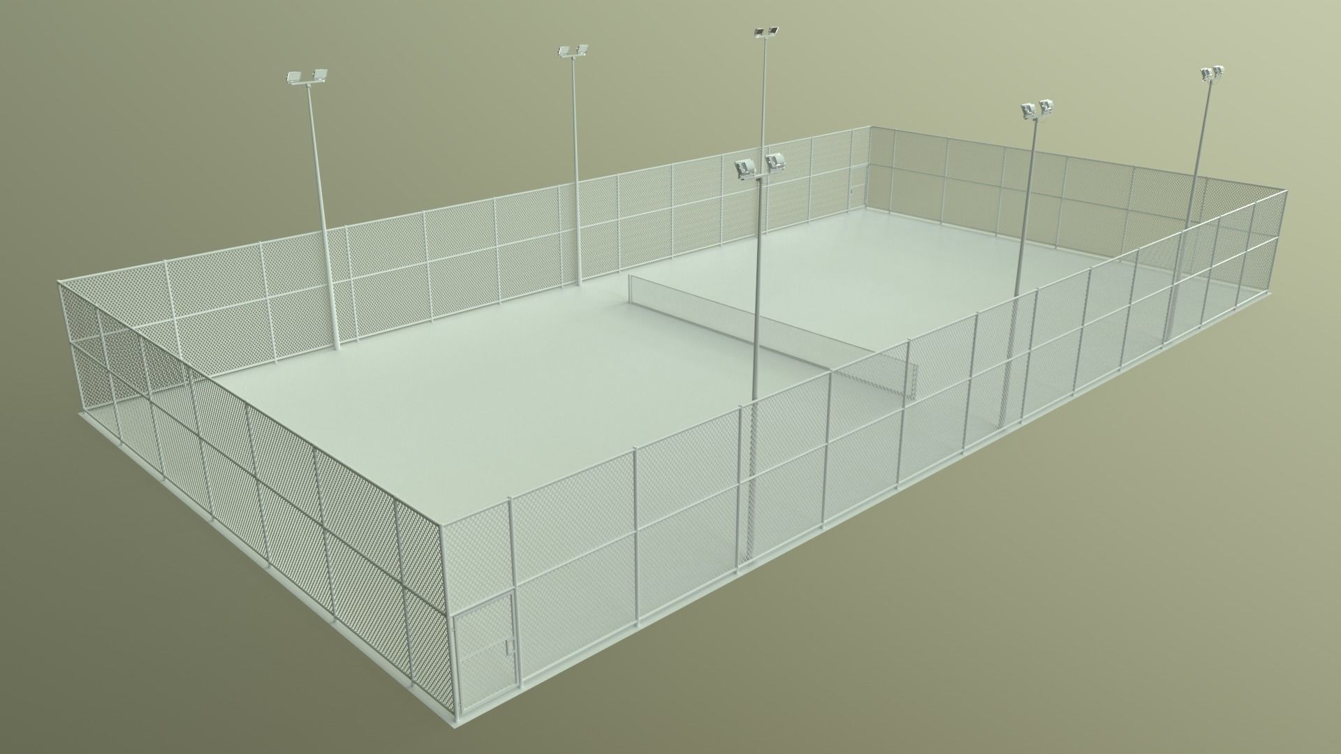PBR Modular Outdoor Tennis Court Low-poly 3D model_94