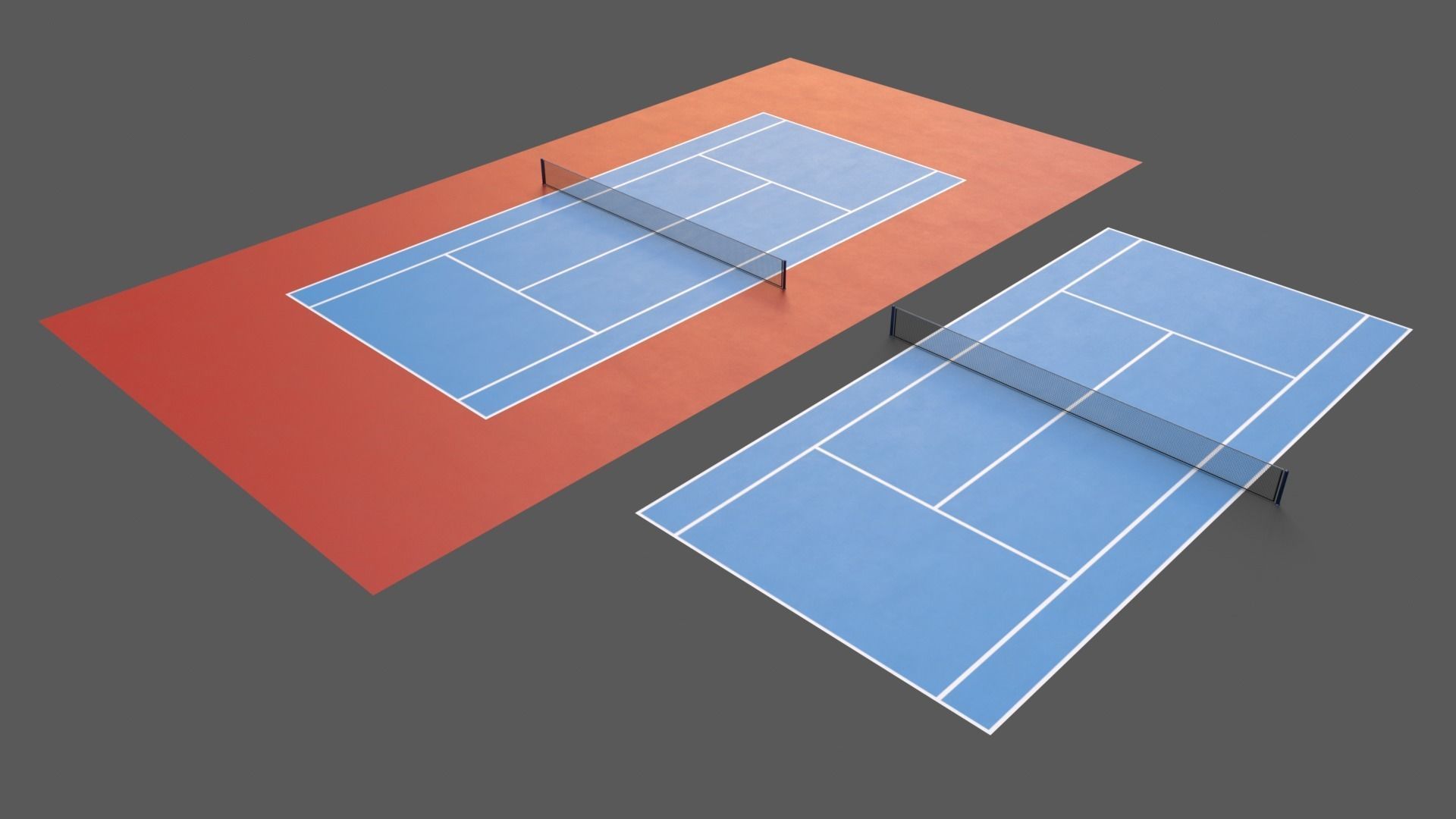 PBR Modular Outdoor Tennis Court Low-poly 3D model_86