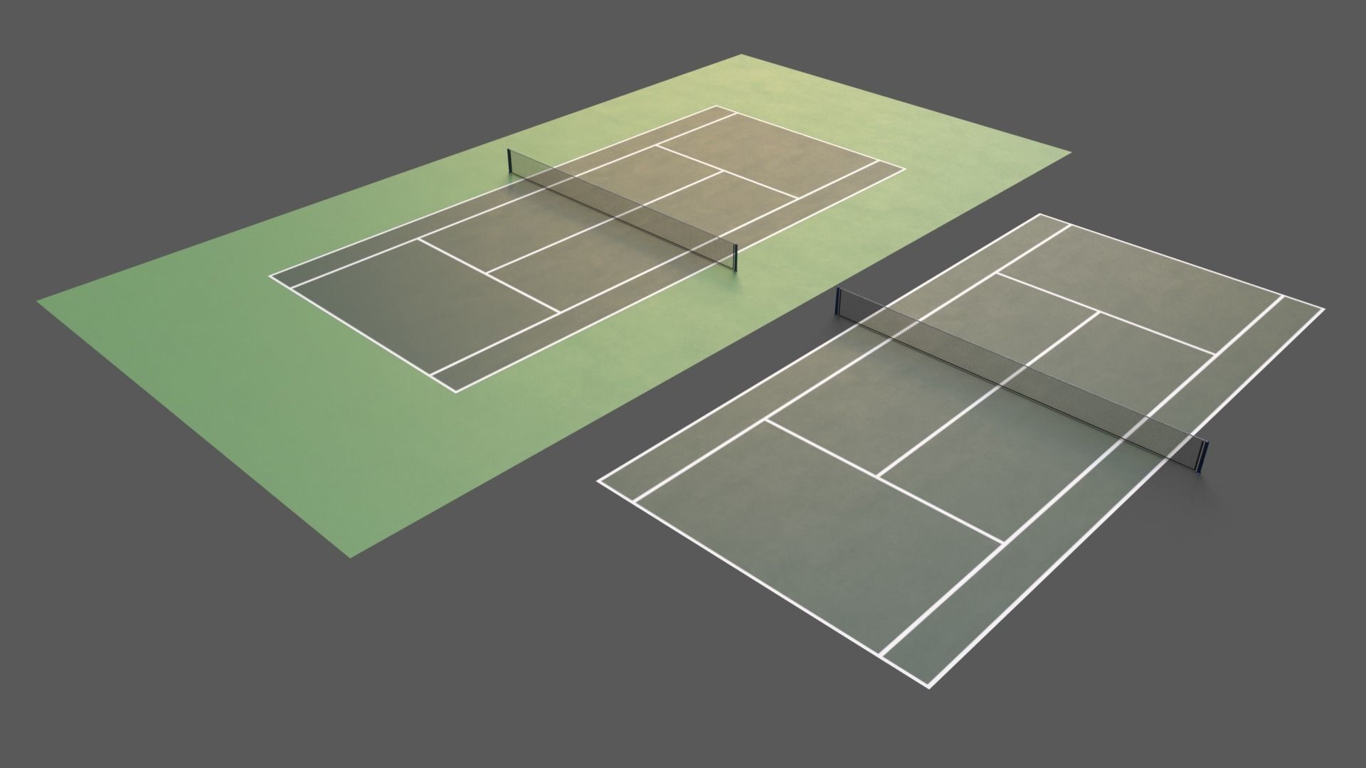 PBR Modular Outdoor Tennis Court Low-poly 3D model_67