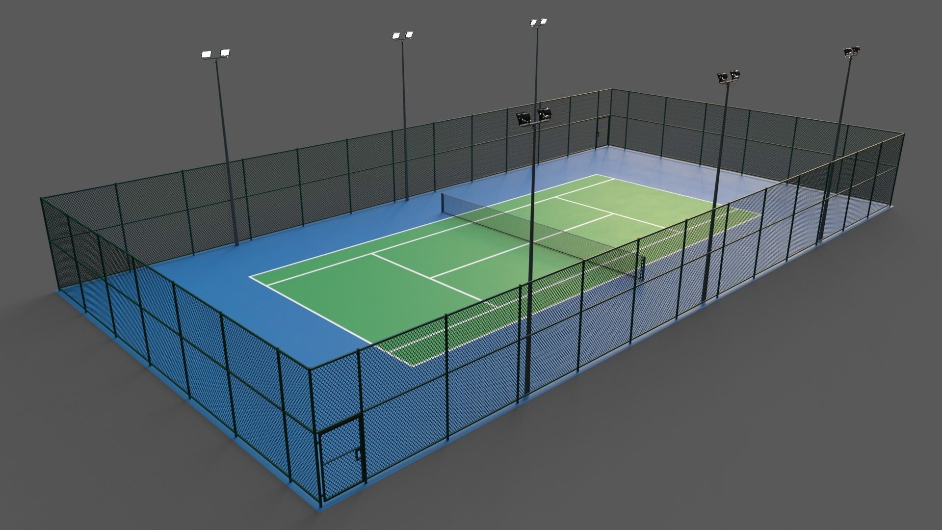 PBR Modular Outdoor Tennis Court Low-poly 3D model_22