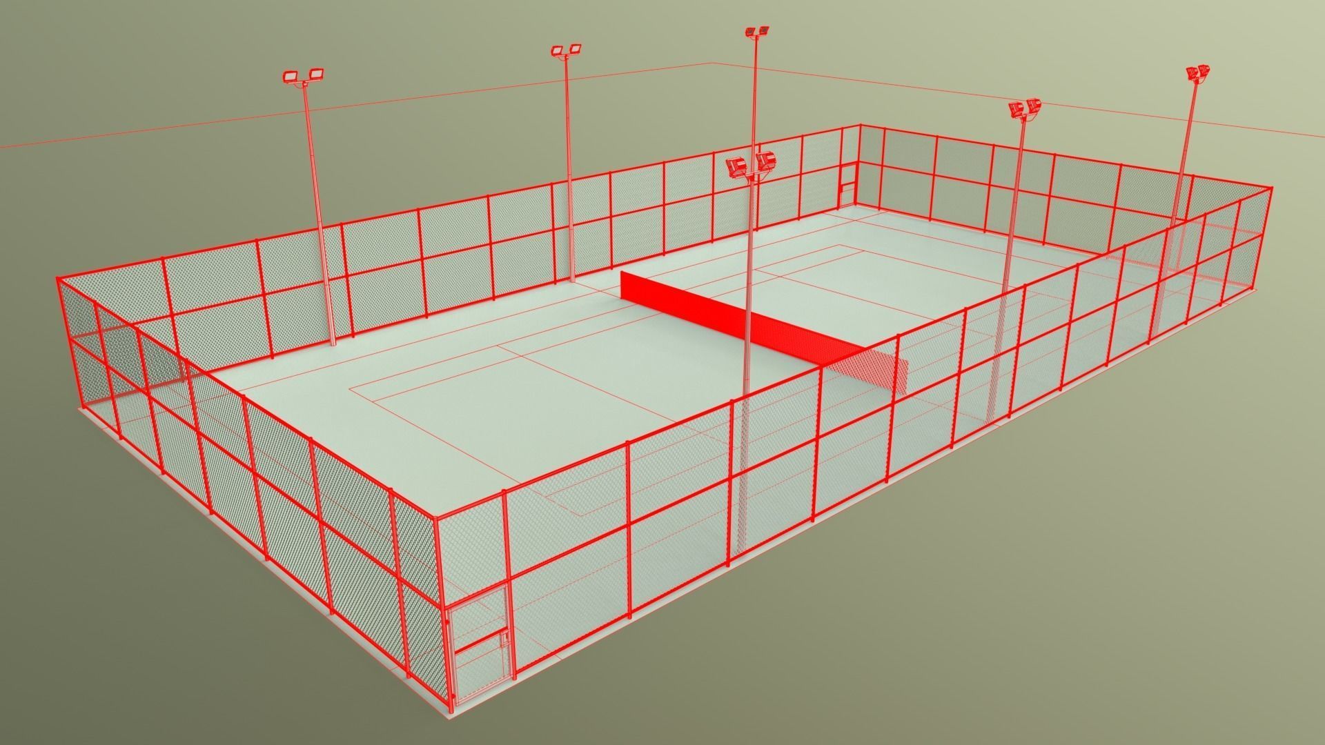 PBR Modular Outdoor Tennis Court Low-poly 3D model_98