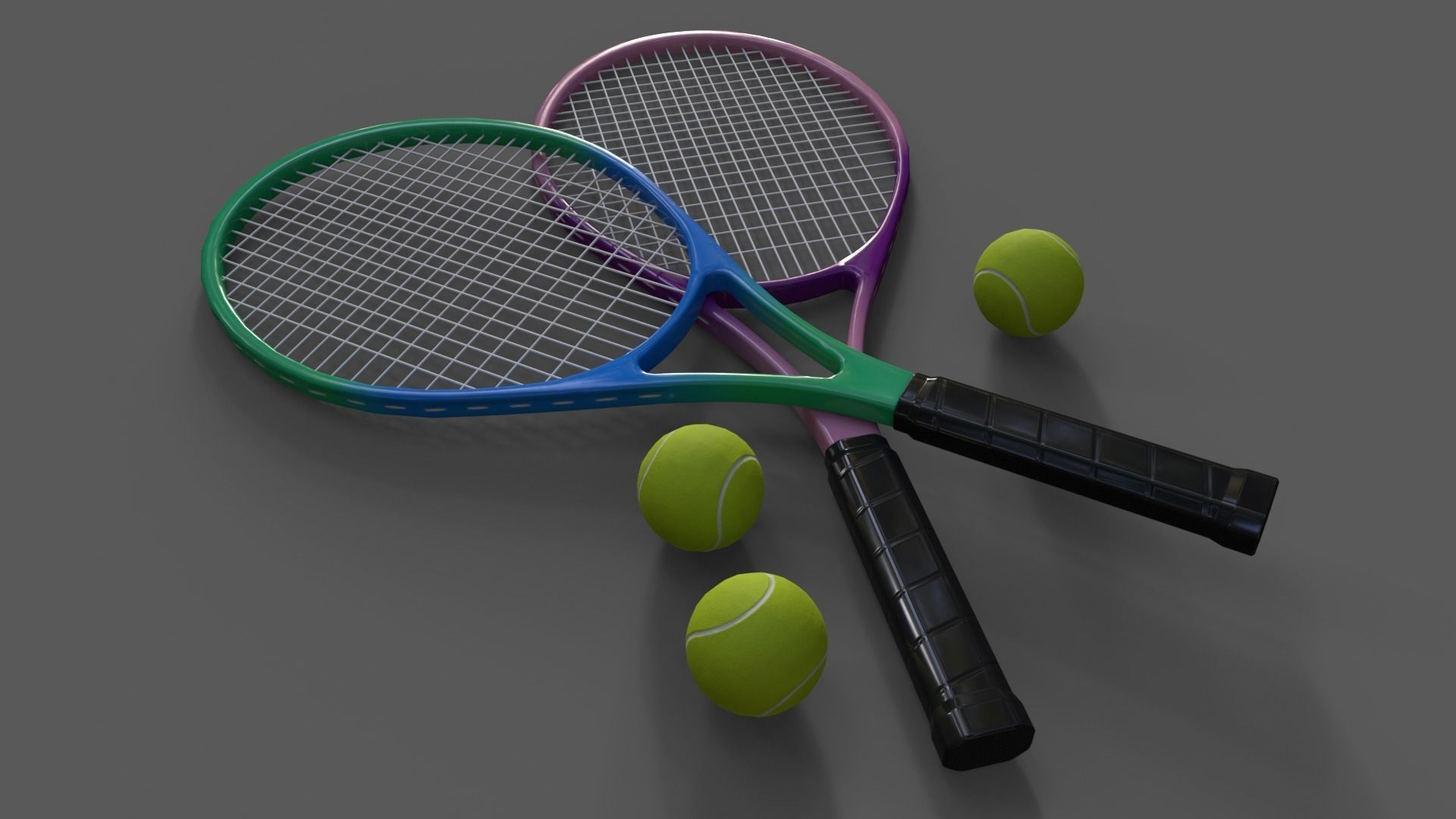 PBR Modular Outdoor Tennis Court Low-poly 3D model_35