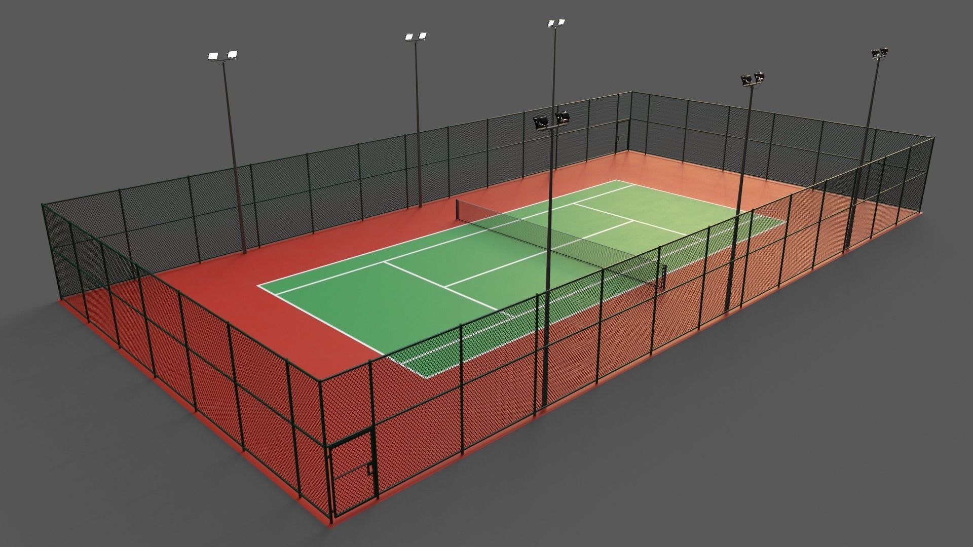 PBR Modular Outdoor Tennis Court Low-poly 3D model_26