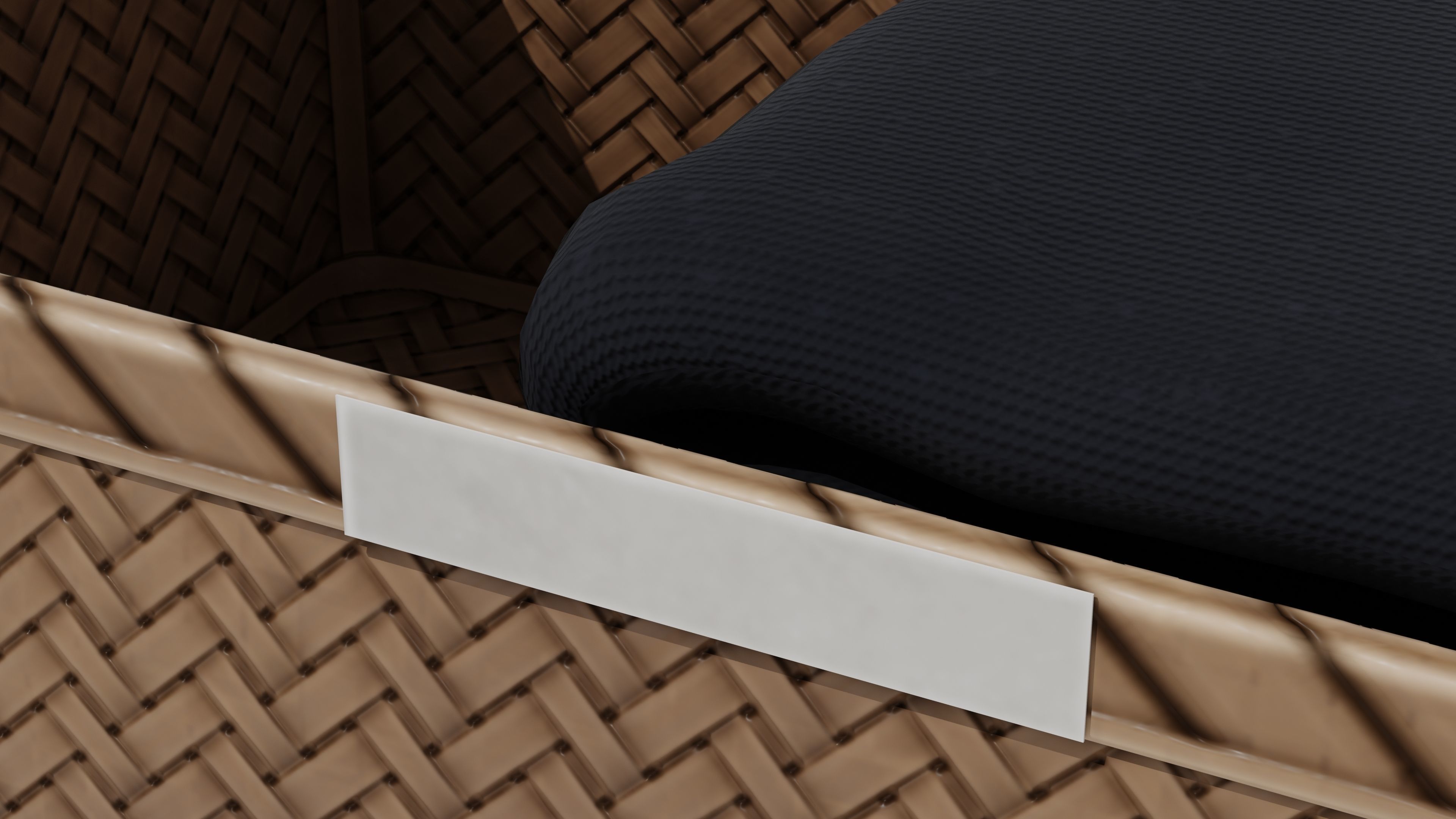 Japanese Furniture Kit - Cloth Wicker Basket Low-poly 3D model_4