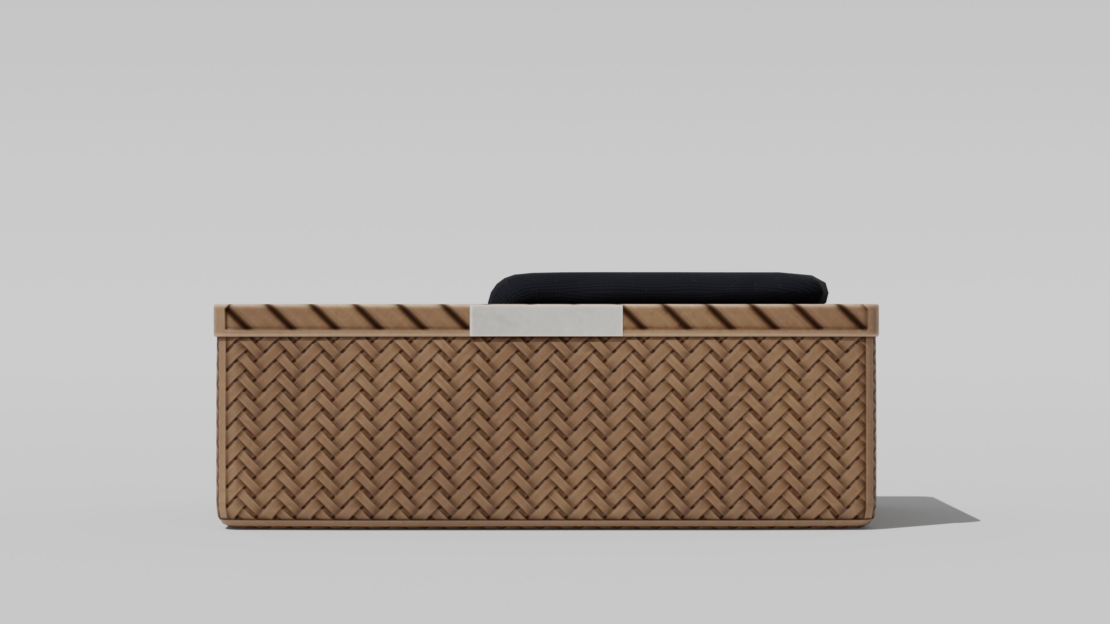 Japanese Furniture Kit - Cloth Wicker Basket Low-poly 3D model_7