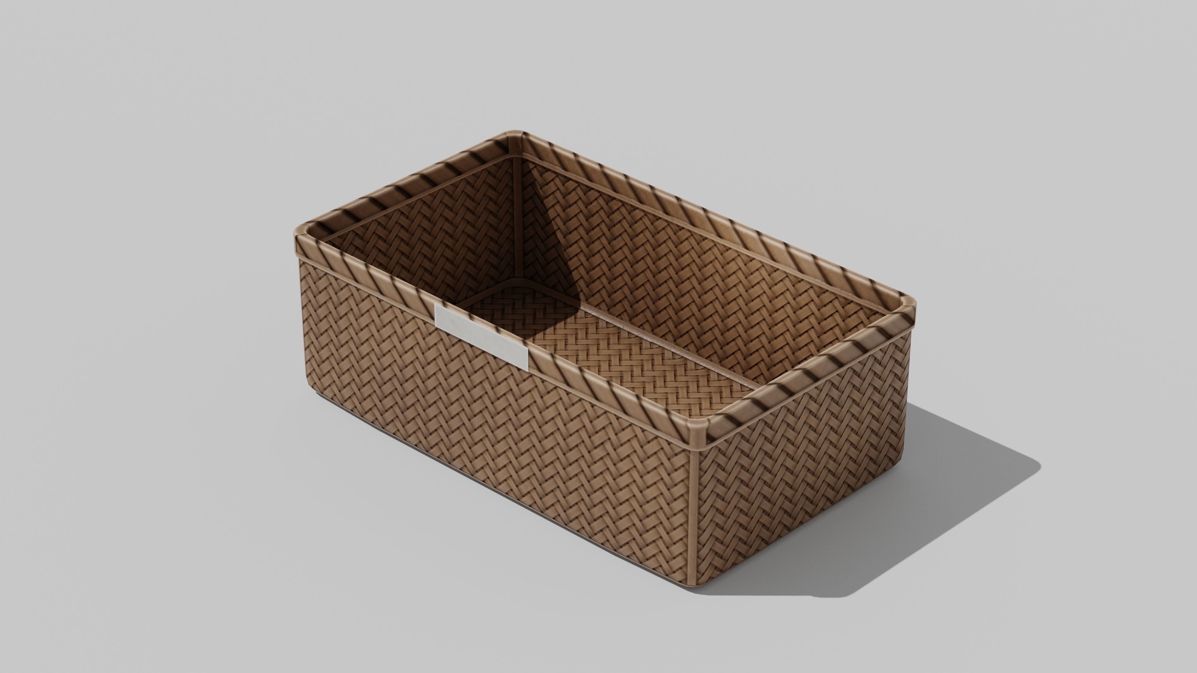 Japanese Furniture Kit - Cloth Wicker Basket Low-poly 3D model_1