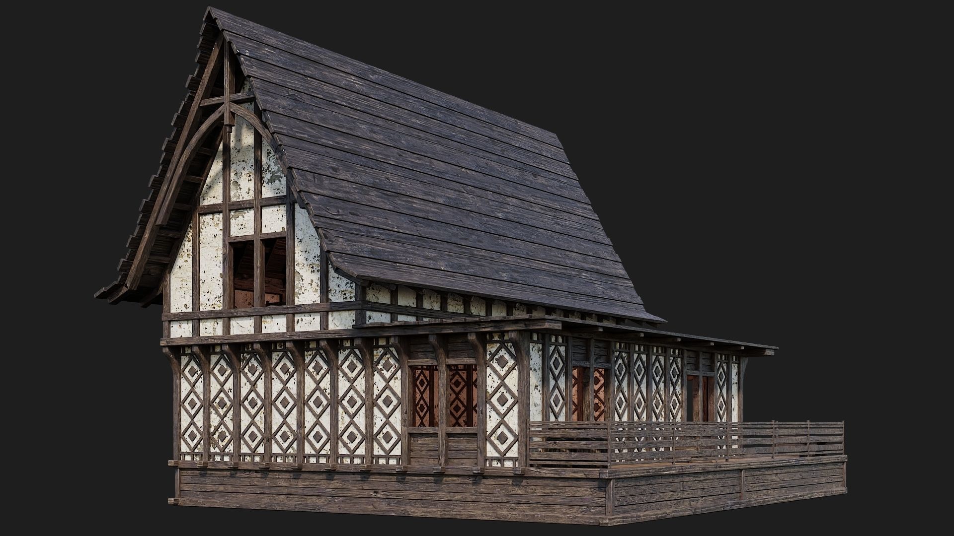 Old Medieval Building 4K Textures GameReady 119 Low-poly 3D model_10