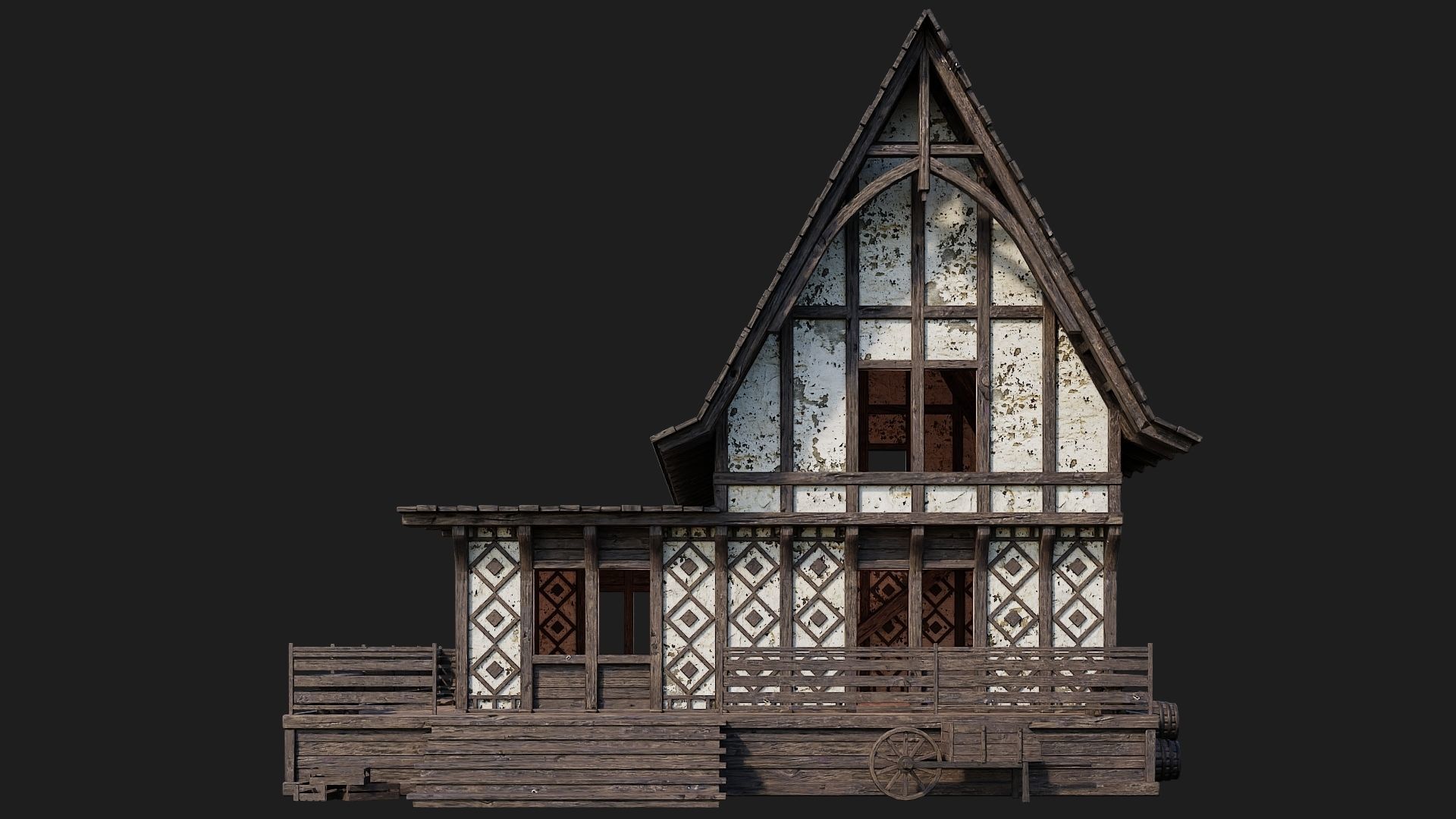 Old Medieval Building 4K Textures GameReady 119 Low-poly 3D model_3