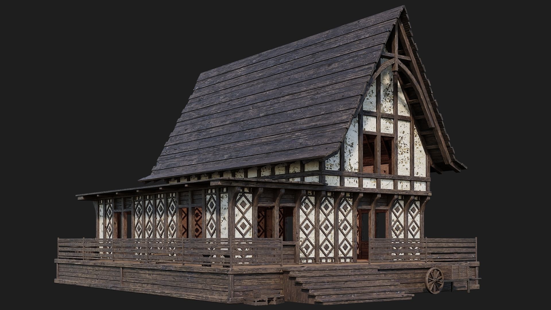 Old Medieval Building 4K Textures GameReady 119 Low-poly 3D model_2