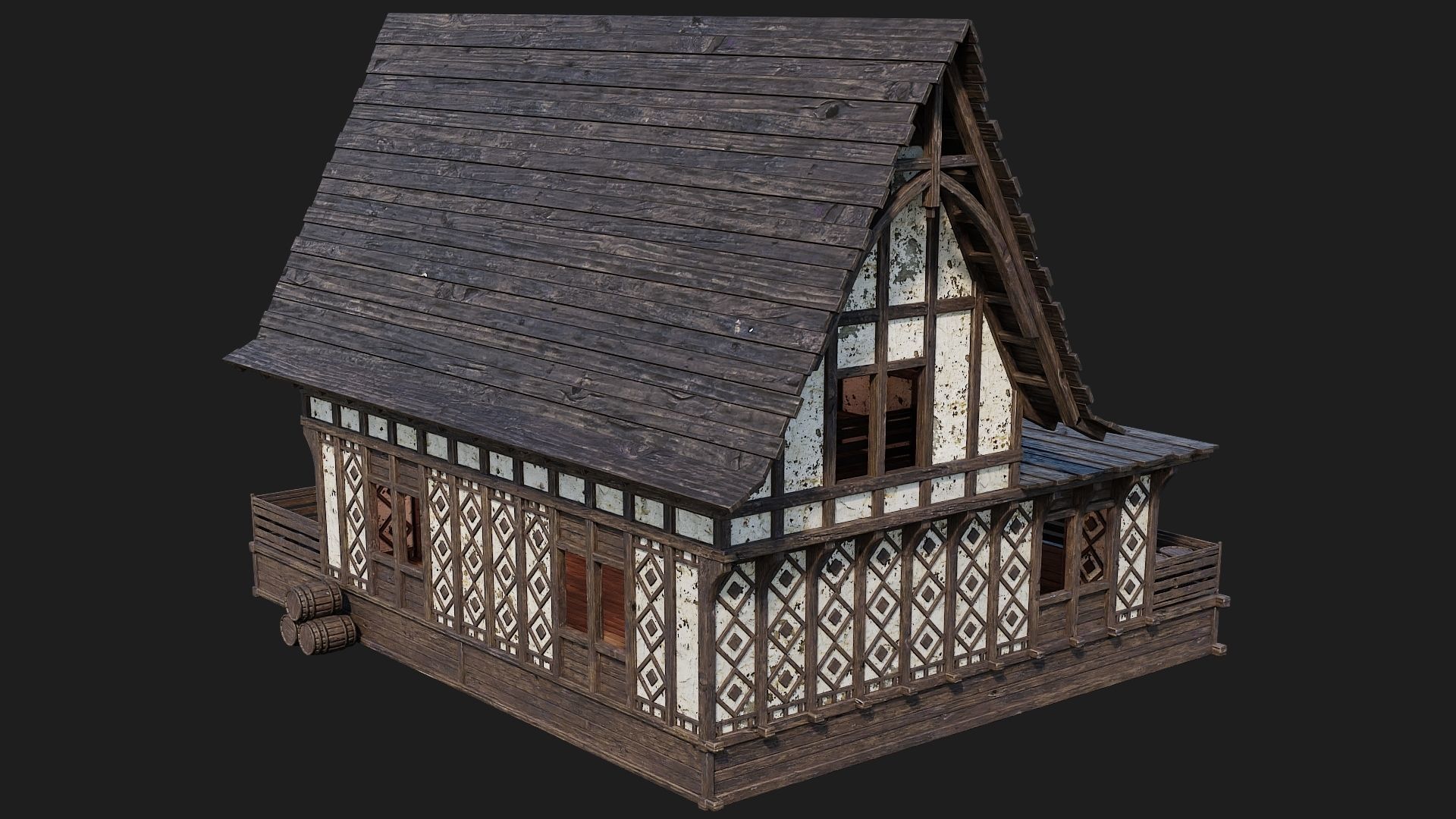 Old Medieval Building 4K Textures GameReady 119 Low-poly 3D model_12