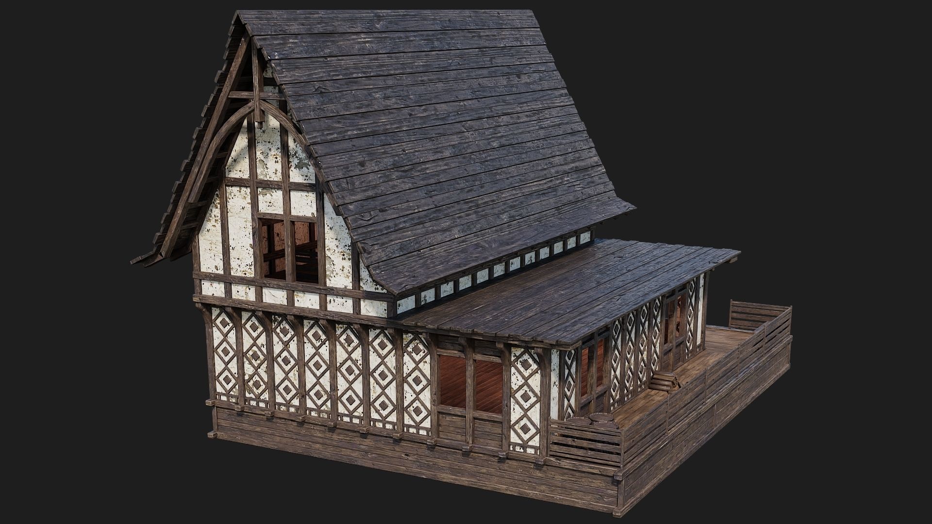 Old Medieval Building 4K Textures GameReady 119 Low-poly 3D model_7