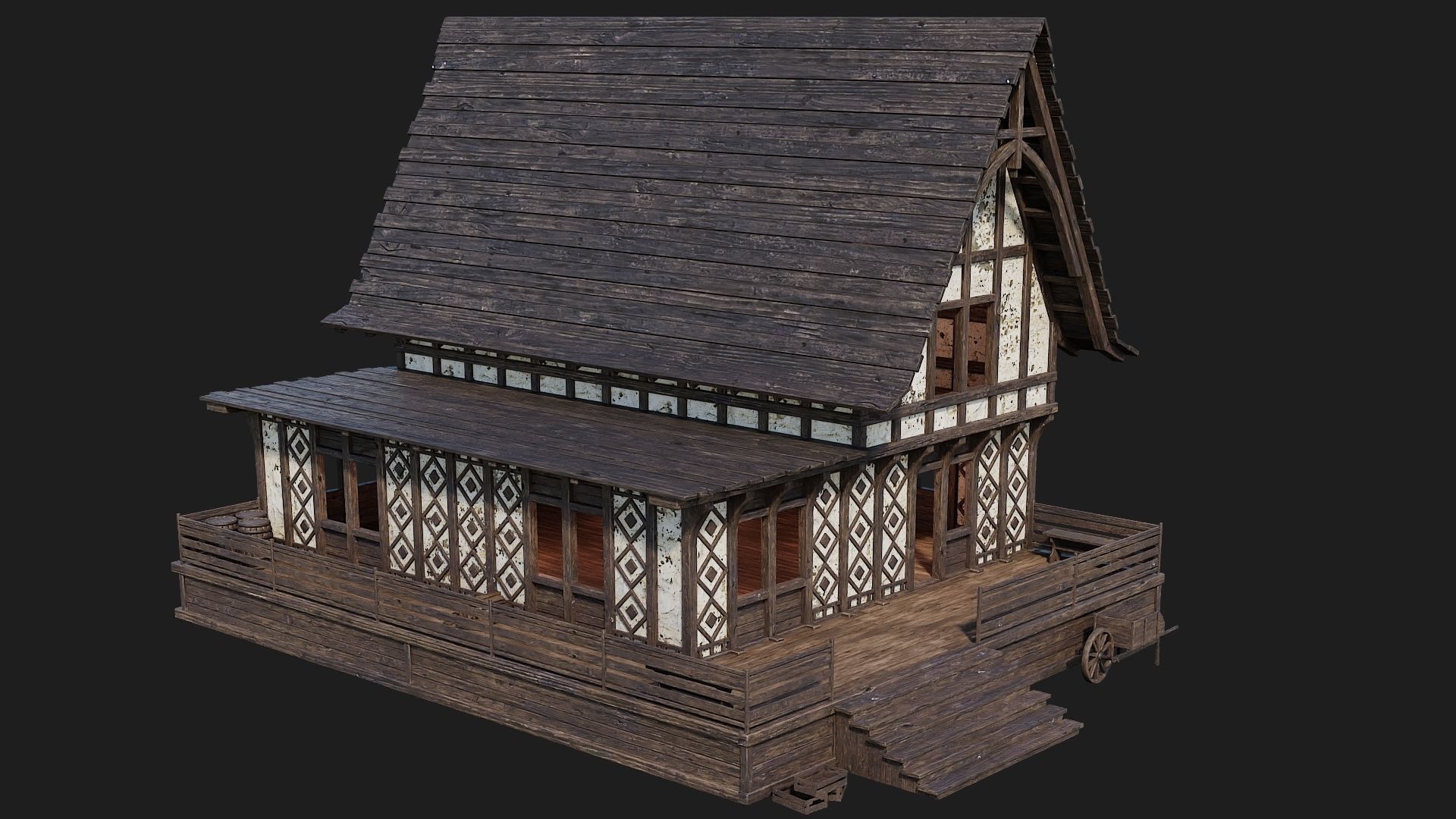 Old Medieval Building 4K Textures GameReady 119 Low-poly 3D model_1