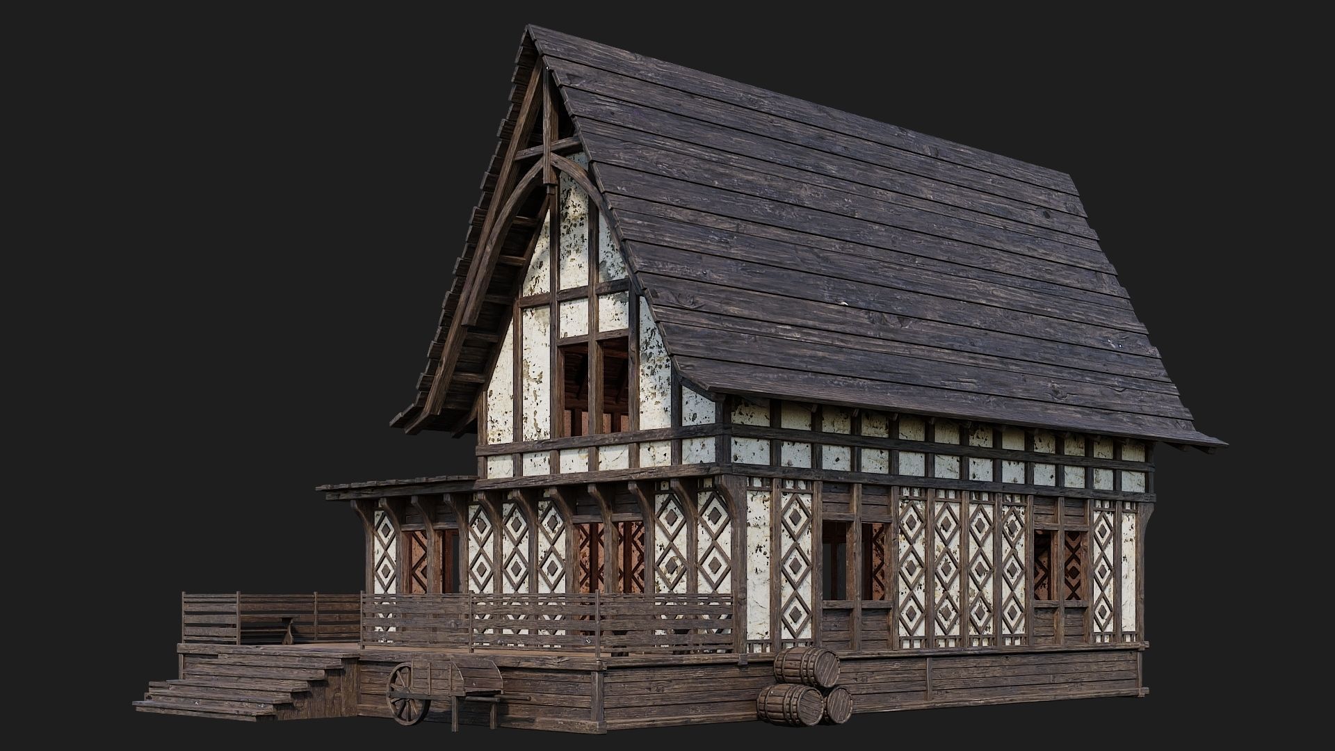 Old Medieval Building 4K Textures GameReady 119 Low-poly 3D model_8