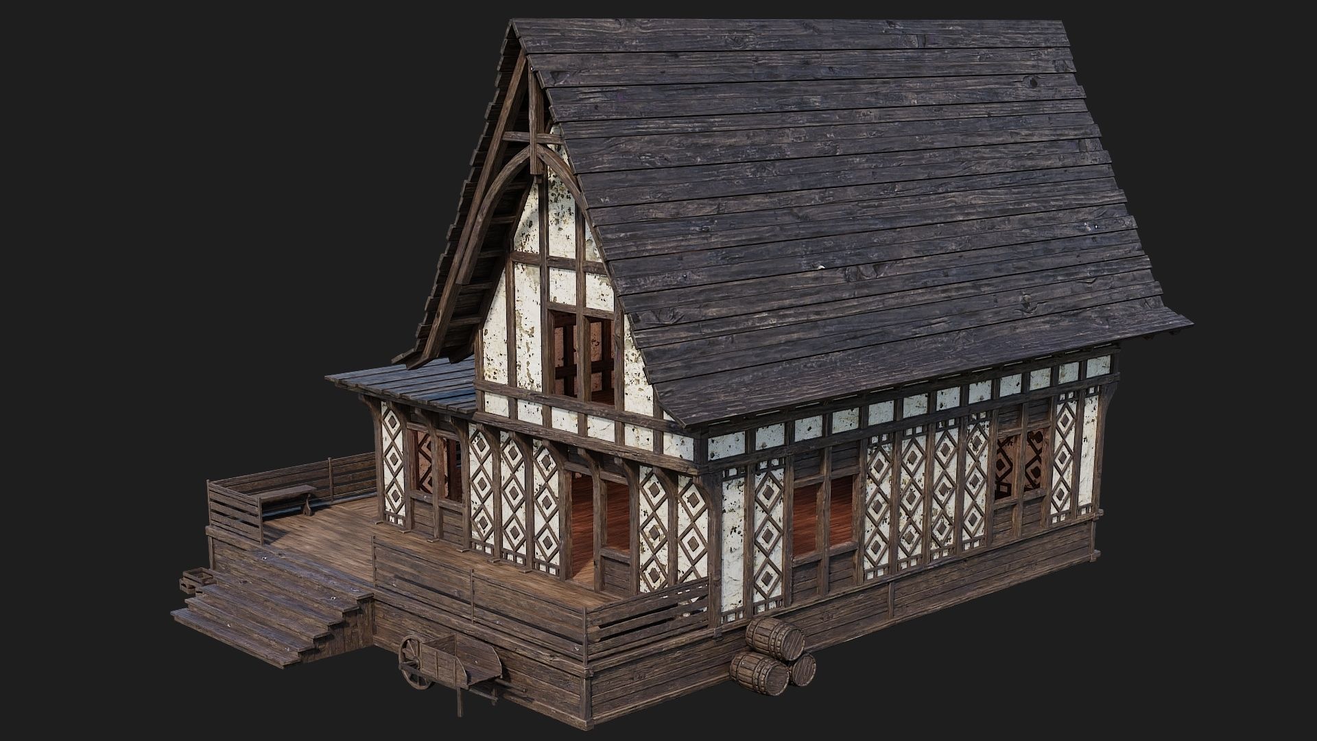 Old Medieval Building 4K Textures GameReady 119 Low-poly 3D model_11