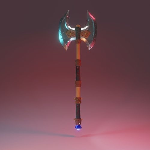 Axe game ready model print model Low-poly 3D model