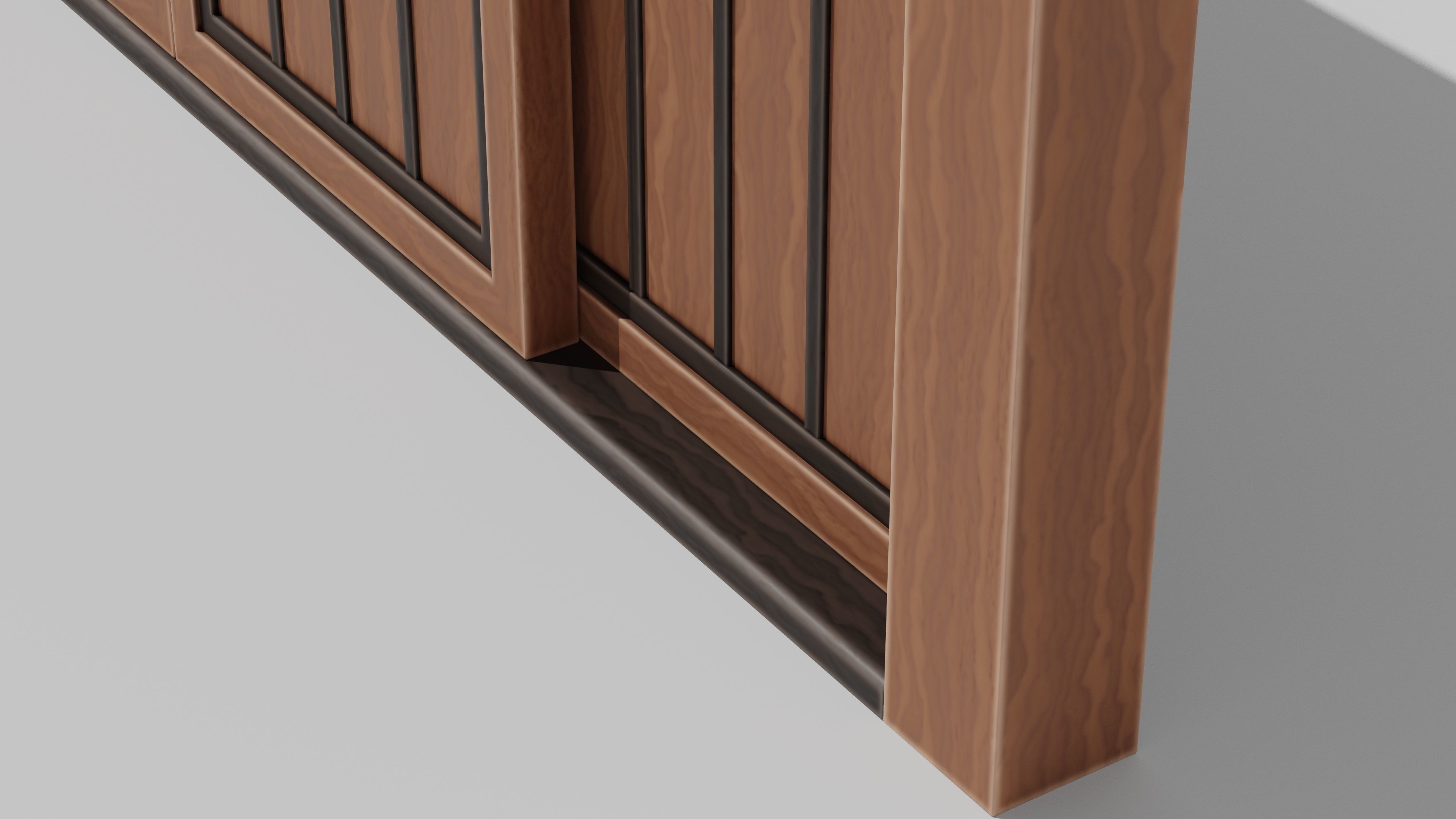 Japanese Furniture Kit - Sliding Door Low-poly 3D model_6