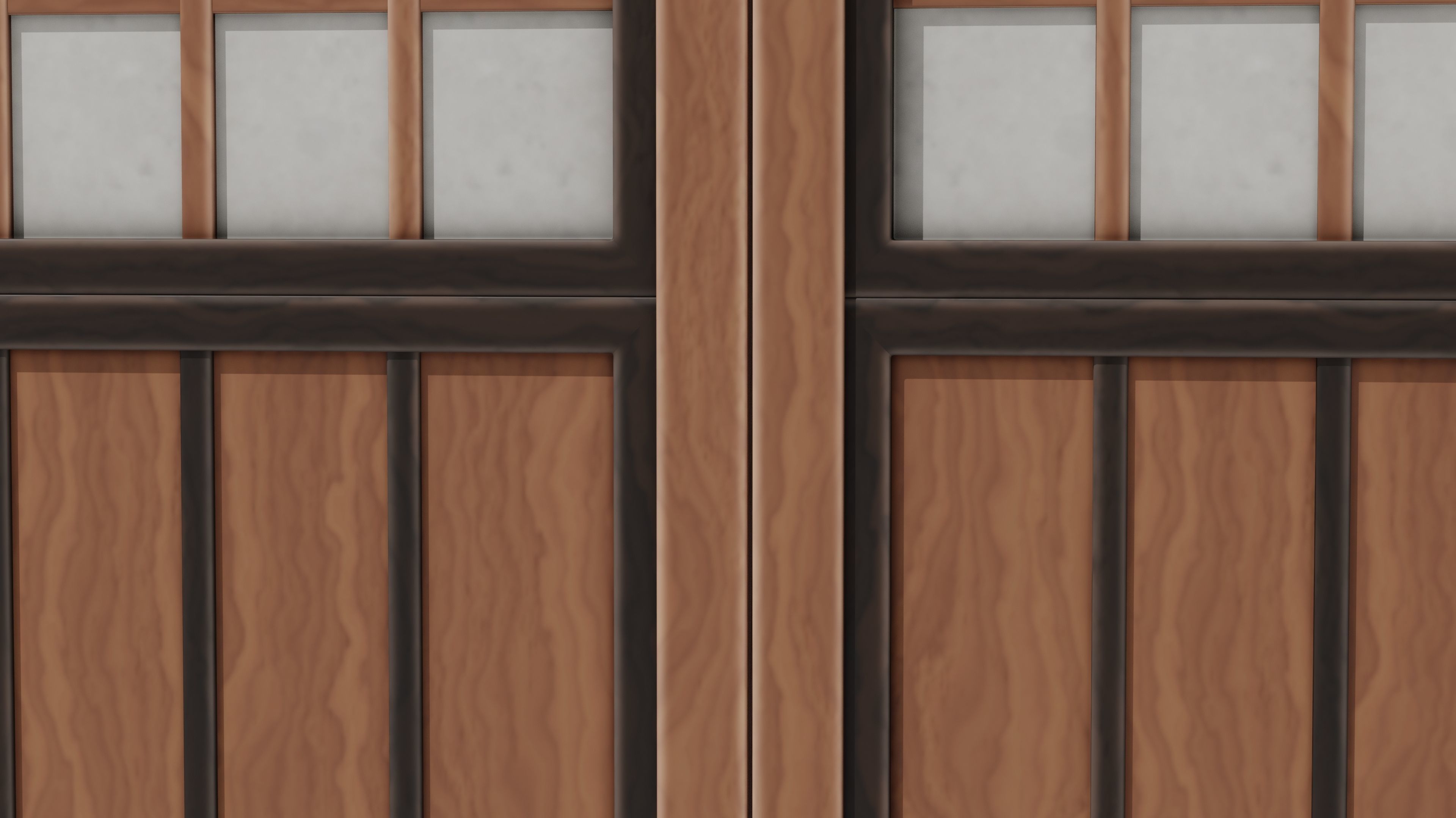Japanese Furniture Kit - Sliding Door Low-poly 3D model_5