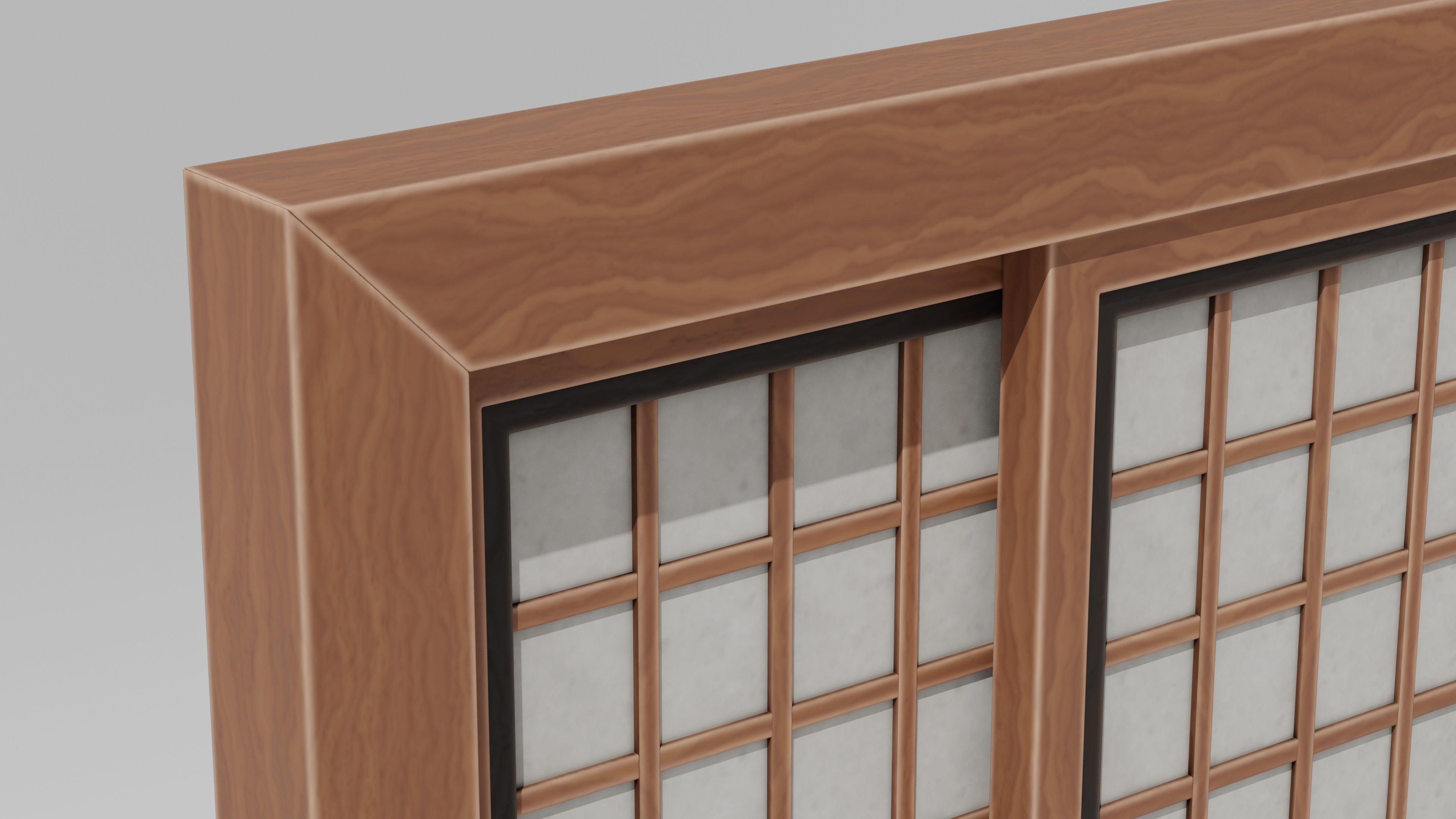 Japanese Furniture Kit - Sliding Door Low-poly 3D model_4
