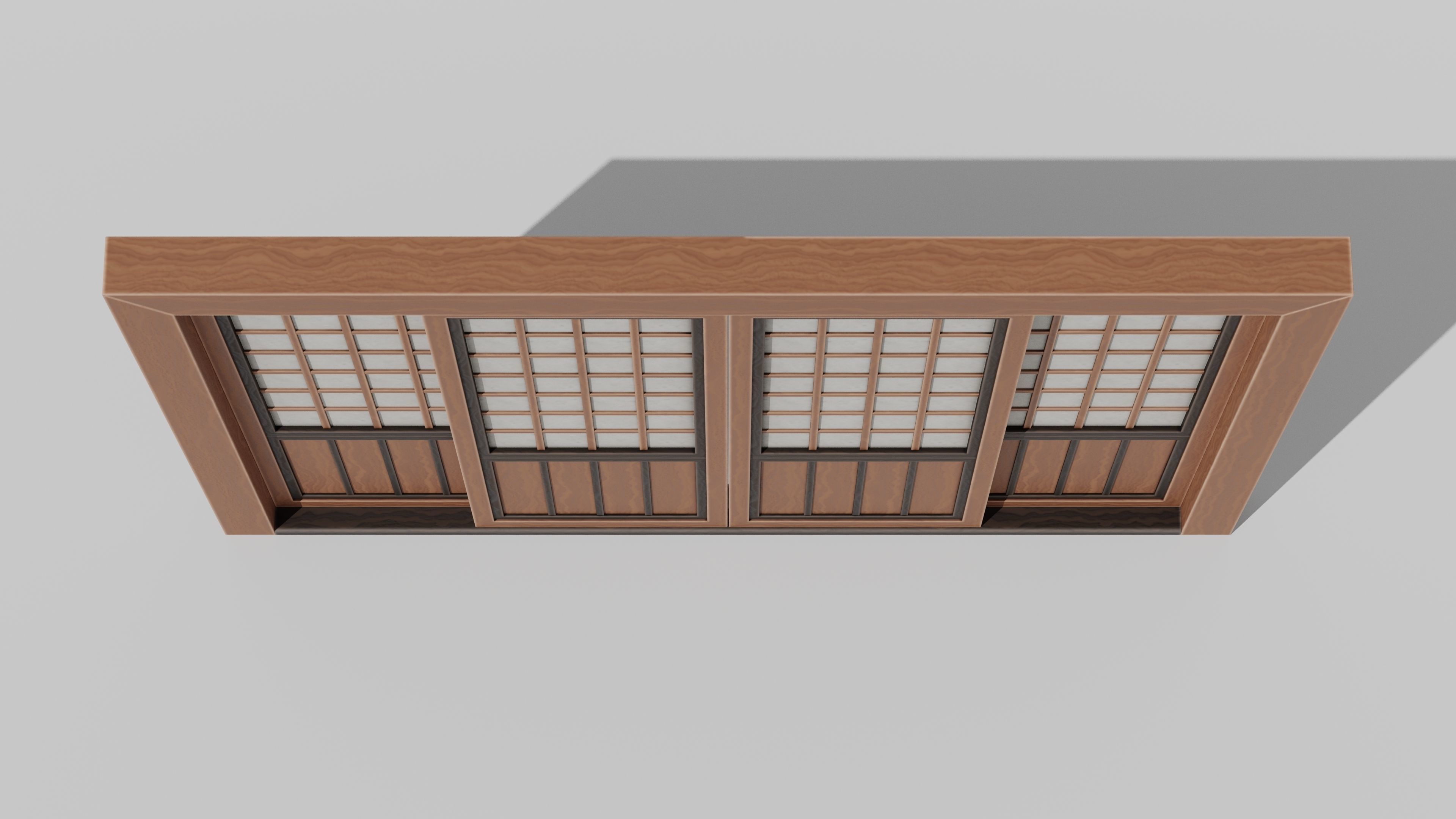 Japanese Furniture Kit - Sliding Door Low-poly 3D model_7