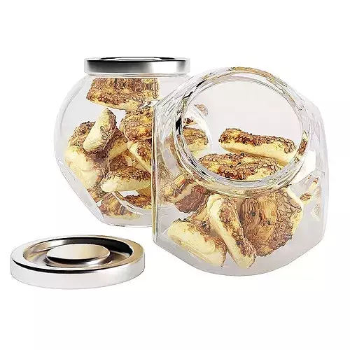 Glass jar cookie content 07 3D model 3