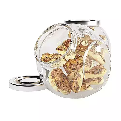 Glass jar cookie content 07 3D model 5