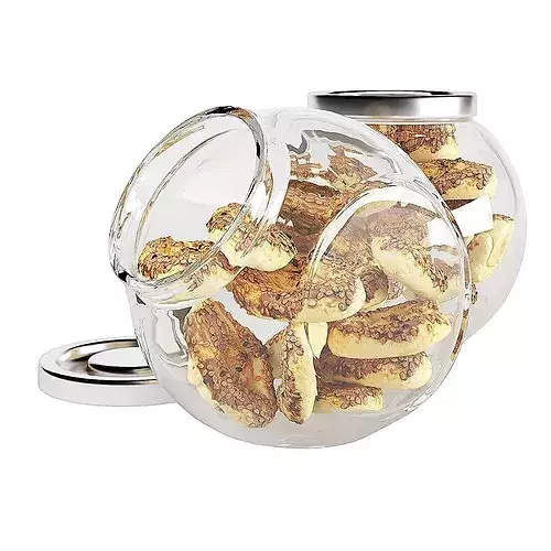 Glass jar cookie content 07 3D model 6