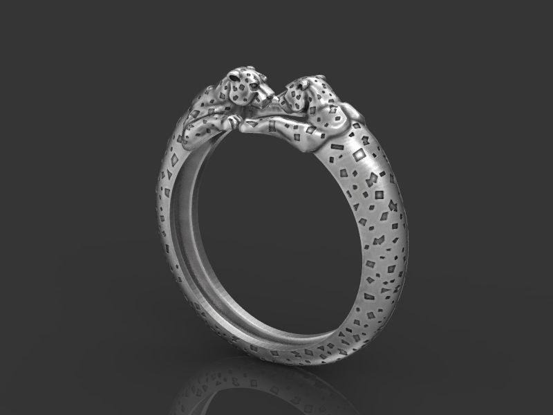 Ring Leopard 3d model for 3d printing 3D print model 3D print model_4