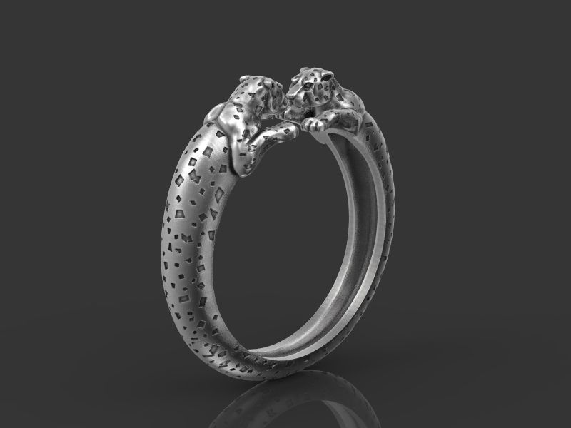 Ring Leopard 3d model for 3d printing 3D print model 3D print model_6