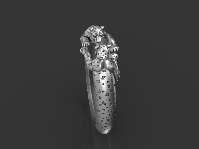 Ring Leopard 3d model for 3d printing 3D print model 3D print model_5