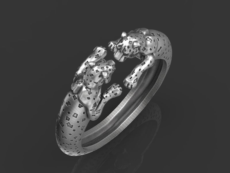 Ring Leopard 3d model for 3d printing 3D print model 3D print model_10