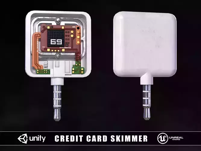 Credit Card Skimmer Low-poly 3D model