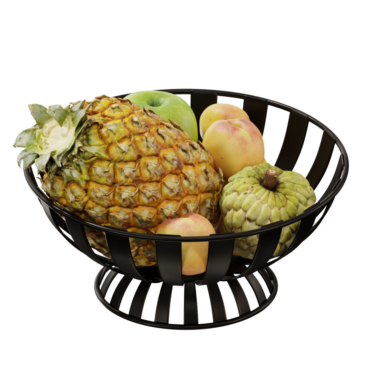 Stripe Fruit Bowl set 02 3D model_3